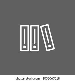 Icon of office folders. Ring binder in row, falling, files. Business concept. Can be used for topics like document, paperwork, materials