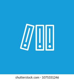 Icon of office folders. Ring binder in row, falling, files. Business concept. Can be used for topics like document, paperwork, materials