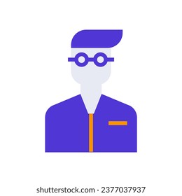 Icon Office man, Business man or coworkers, single icon, Flat line color filled and Colorfull icon