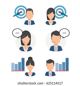 Icon office people scenes set vector illustration
