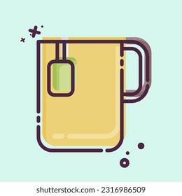 Icon Office Tea. related to Tea symbol. MBE style. simple design editable. simple illustration. green tea