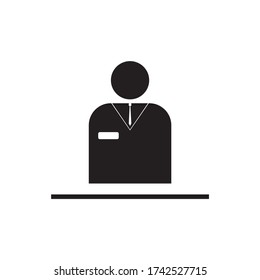 Icon of office worker, trainee, consultant, business, finance. job vector illustration.
