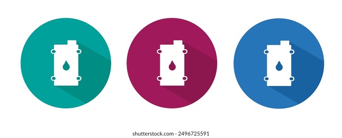Icon for oil barrel vector illustration in flat.