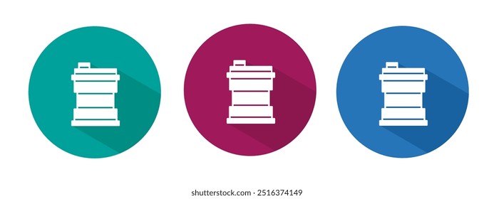 Ícone para ilustração do vetor de barril de óleo em plano.