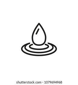 Icon of oil drop. Water, substance, moisturizer. Liquid concept. Can be used for topics like cosmetics, environment,  