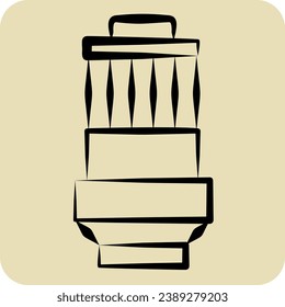 Icon Oil Filter. related to Car Parts symbol. hand drawn style. simple design editable. simple illustration