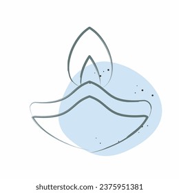 Icon oil Lamp. related to India symbol. Color Spot Style. simple design editable. simple illustration