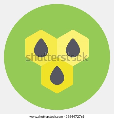 Icon oil molecule. Oil Industry elements. Icon in color mate style.