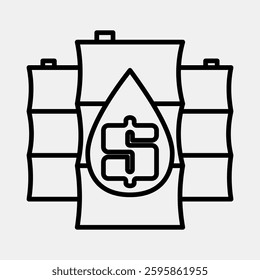 Icon oil price. Economy elements. Icon in line style.