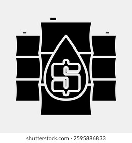 Icon oil price. Economy elements. Icon in glyph style.