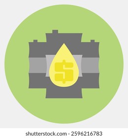 Icon oil price. Economy elements. Icon in color mate style.