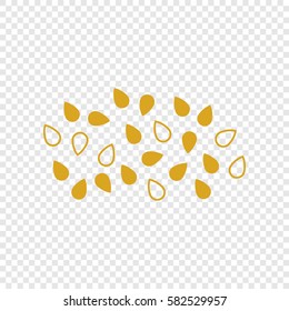 Icon  of oil seeds. Vector. Flat style  orange icon on transparent background.