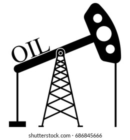 Icon of oil-mining machine-rocking. Vector illustration.