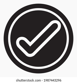 Icon ok. Confirmation of action. Checkbox. Choice. Vector icon.