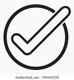 Icon ok. Confirmation of action. Checkbox. Choice. Vector icon.