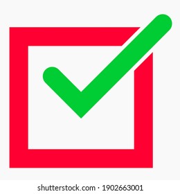 Icon ok.  Okay icon. Confirmation of action. Checkbox. Choice. Vector icon.