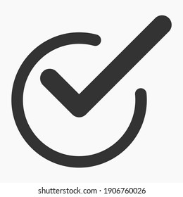 Icono.  Bien. Confirmación de la acción. Casilla de verificación. Elección. Icono del vector.
