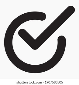 Icon ok.  Okay icon. Confirmation of action. Checkbox. Choice. Vector icon.