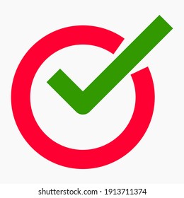 Icon ok.  Okay icon. Confirmation of action. Checkbox. Choice. Vector icon.