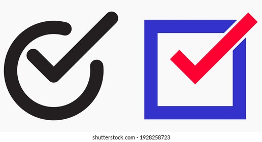 Icon ok. Okay icon. Confirmation of action. Checkbox. Choice. Vector icon.