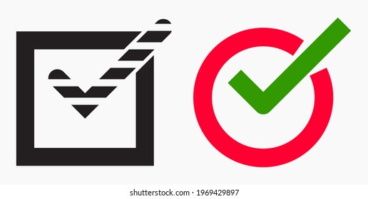 Icon ok. Okay icon. Confirmation of action. Checkbox. Choice. Vector icon.