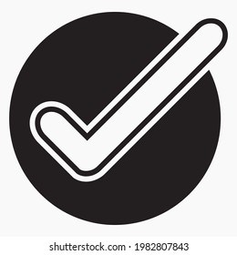 Icono. Bien. Confirmación de la acción. Casilla de verificación. Elección. Icono del vector.