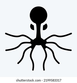 Icon Oktopus. suitable for seafood symbol. glyph style. simple design editable. design template vector. simple illustration
