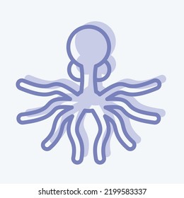 Icon Oktopus. suitable for seafood symbol. two tone style. simple design editable. design template vector. simple illustration