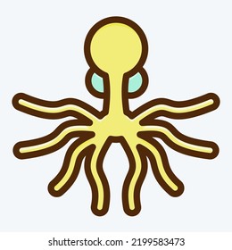Icon Oktopus. suitable for seafood symbol. flat style. simple design editable. design template vector. simple illustration