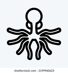 Icon Oktopus. suitable for seafood symbol. line style. simple design editable. design template vector. simple illustration