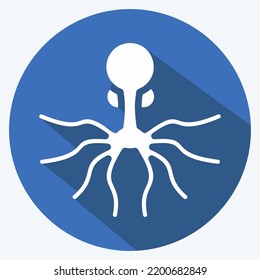 Icon Oktopus. suitable for seafood symbol. long shadow style. simple design editable. design template vector. simple illustration