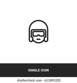 icon old airplane pilot outline black single icon graphic design