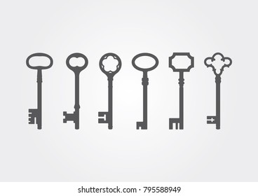 Icon old keys vector illustration