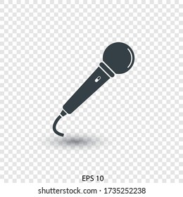 Icon of the old microphone. Vector graphics