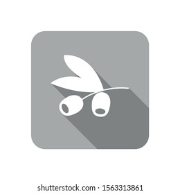 Icon of an olive branch. Button for digital devices. Editable vector.