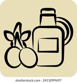 Icon Olive Oil. related to Spain symbol. hand drawn style. simple design editable. simple illustration