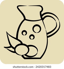 Icon Olive Oil. related to Vegan symbol. hand drawn style. simple design editable. simple illustration