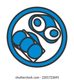 Icono De Omlet Y Sándwich. Contorno de negrita editable con diseño de relleno de color. Ilustración vectorial.