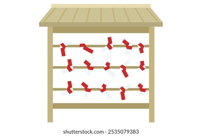 Icono de la oficina de anudamiento de Omokuji, Ilustración vectorial