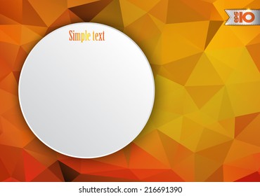 Icon on a abstract orange background of polygons