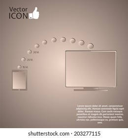 Icon on the background. Made in vector