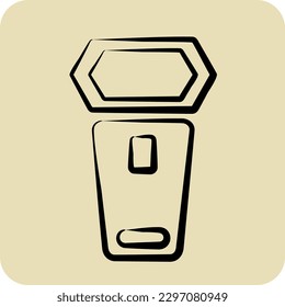 Icon On Camera Lighting. related to Photography symbol. hand drawn style. simple design editable. simple illustration