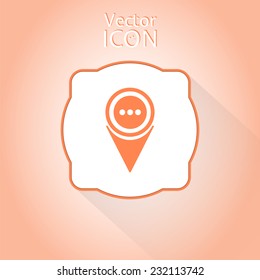 Icon on the dialog background. Flat design style. Made in vector