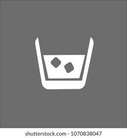 icon on a gray background white whiskey with ice