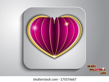 Icon on the gray pink with gold heart