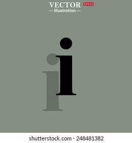 Icon on a green background with shadow. icon of info,   vector illustration, EPS 10