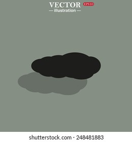 Icon on a green background with shadow. cloud, vector illustration, EPS 10
