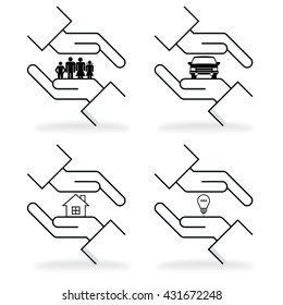 icon on hand, vector format