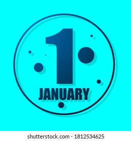 Icon on a light background with a shadow on January 1