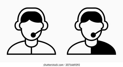 Icon on line assistant consultant. Adviser. Advisor. Counselor. Counsellor. Consultor. Assistant. Operator. Vector icon.